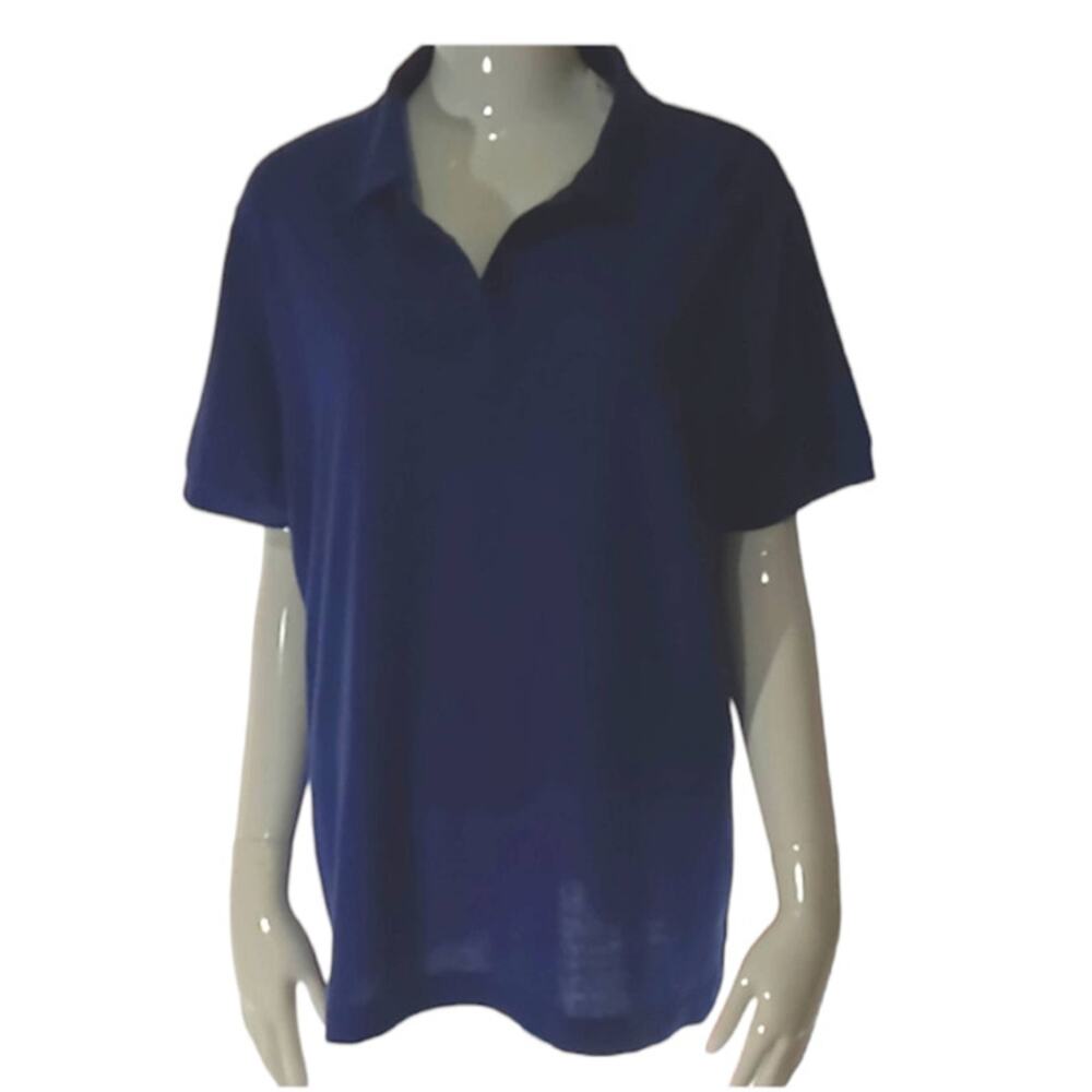 NWOT ULTRA CLUB Polo Shirt. Blue, Super Soft Women's Size XL